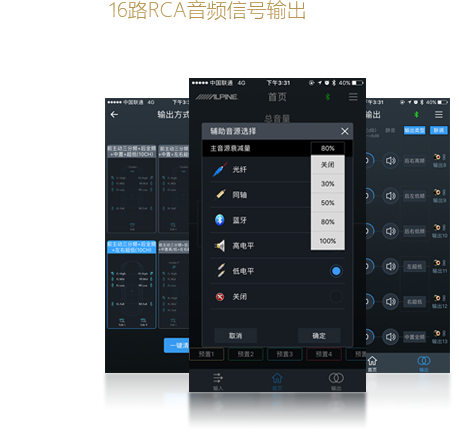  16路RCA音頻信號(hào)輸出 